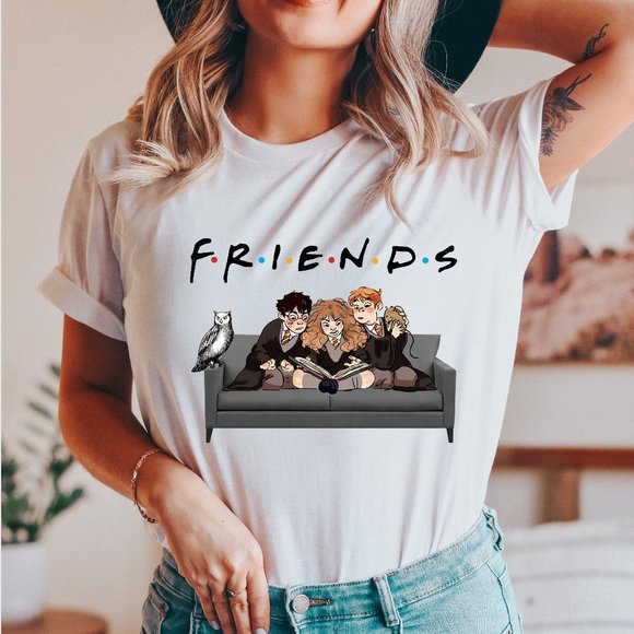 Tops - Harry Potter Graphic T-shirt Friends Graphic Tee Graphic Shirt Unisex Cotton Tee